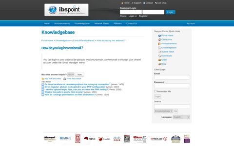 How do you log into webmail ? - Knowledgebase - IBSPoint.com