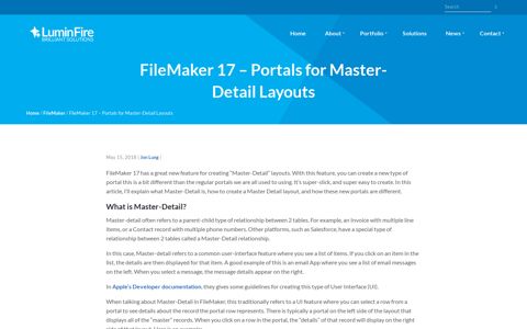 FileMaker 17 - Portals for Master-Detail Layouts - LuminFire