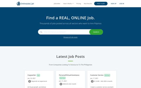 Find a REAL, ONLINE Job. - Onlinejobs.ph