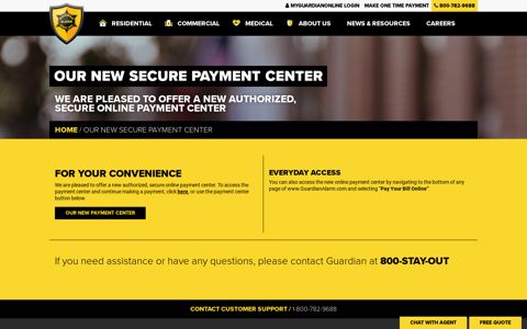 Our New Secure Payment Center - Guardian AlarmGuardian ...