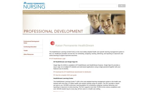 Kaiser Permanente HealthStream - Kaiser Permanente Nursing