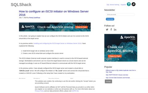 How to configure an iSCSI initiator on Windows Server 2016