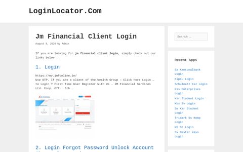 Jm Financial Client Login - LoginLocator.Com