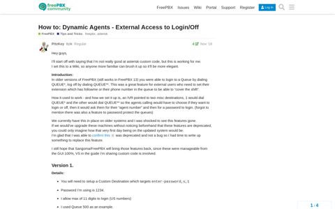 Dynamic Agents - External Access to Login/Off - FreePBX ...