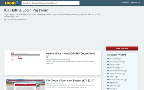 Kia Hotline Login Password - Loginii.com