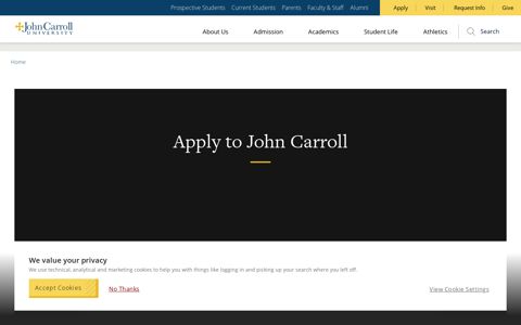 Apply to JCU - John Carroll University