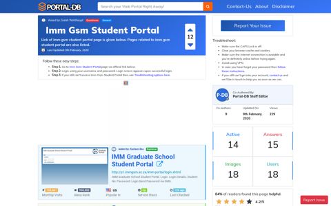 Imm Gsm Student Portal