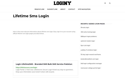 Lifetime Sms Login ✔️ One Click Login - loginy.co.uk