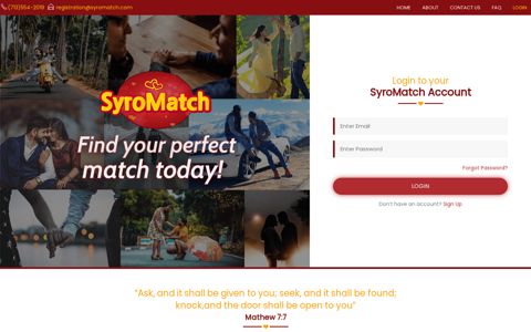 Login - SyroMatch | SyroMatch is a web application for ...