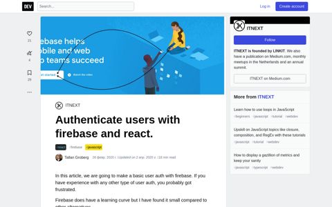 Authenticate users with firebase and react. - DEV