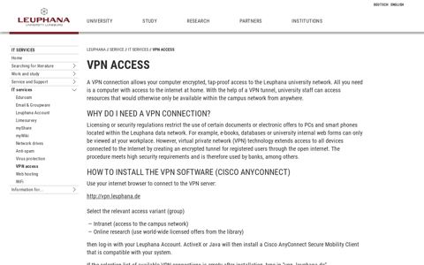 VPN access - Leuphana University of Lüneburg