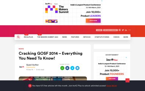 Cracking GOSF 2014 - Everything You Need To Know! - Inc42 ...