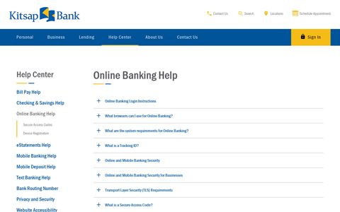 Online Banking Help > Help Center | Kitsap Bank