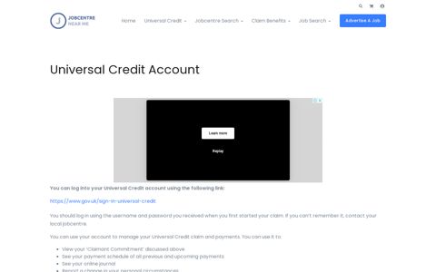 Universal Credit Account - How to login to your ... - Jobcentre