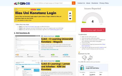 Ilias Uni Konstanz Login - A database full of login pages from ...