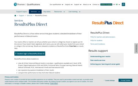 ResultsPlus Direct | Pearson qualifications - Pearson Edexcel