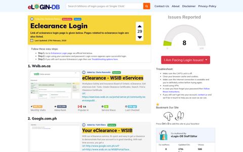 Eclearance Login - Find Login Page of Any Site within Seconds!