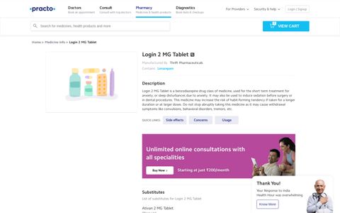 Login 2 MG Tablet - Uses, Dosage, Side Effects, Price ... - Practo