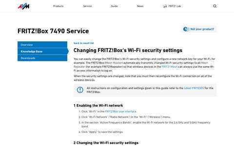 Changing FRITZ!Box's Wi-Fi security settings | FRITZ!Box ...