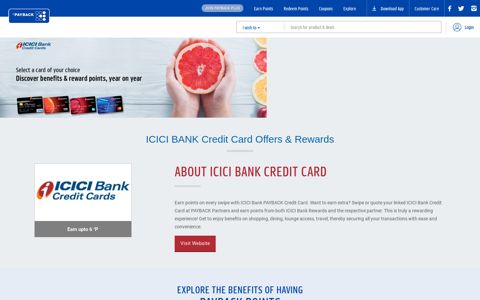 ICICI Credit Card Points, Redemption - PAYBACK