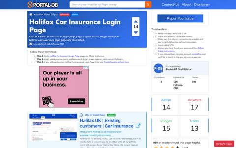 Halifax Car Insurance Login Page - Portal-DB.live