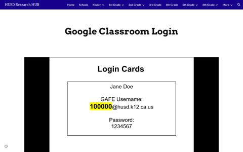 HUSD Research HUB - Google Classroom Login - Google Sites