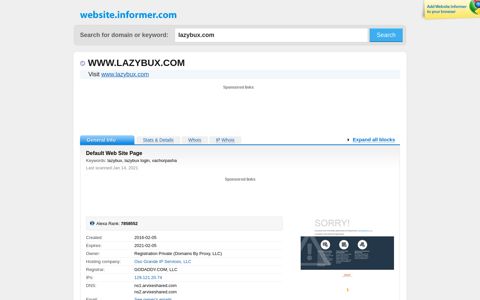 lazybux.com at WI. Default Web Site Page - Website Informer