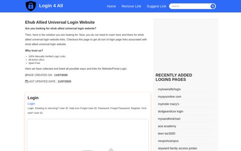 ehub allied universal login website - Official Login Page [100 ...