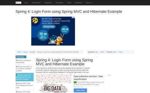 Spring 4: Login Form using Spring MVC and Hibernate Example