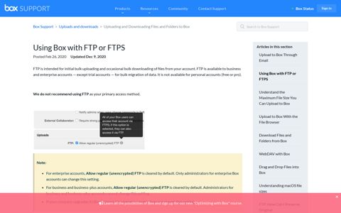 Using Box with FTP or FTPS – Box Support