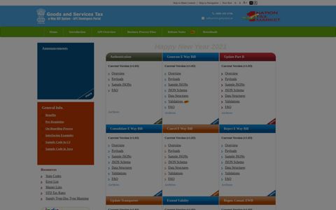 Home : GSTN - E Way Bill API Developer's Portal