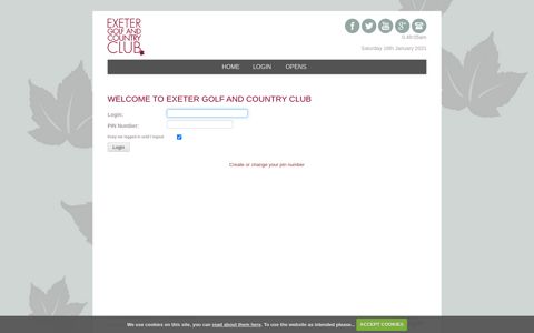 Exeter Golf and Country Club: Login Required