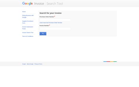 Google's Invoice Search Tool