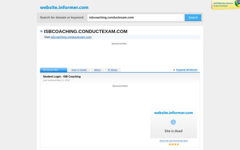isbcoaching.conductexam.com at WI. Student Login - ISB Coaching
