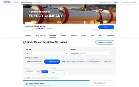 Working at Kinder Morgan: 239 Reviews about Pay & Benefits ...