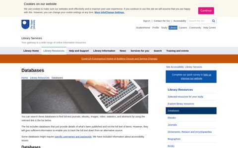 Databases | Library Services | Open University