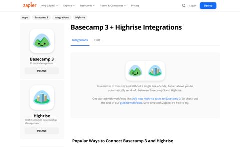 Connect your Basecamp 3 to Highrise integration in 2 minutes ...