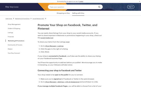 Promote Your Shop on Facebook, Twitter, and Pinterest – Etsy ...