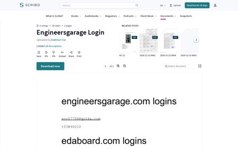 Engineersgarage Login - Scribd