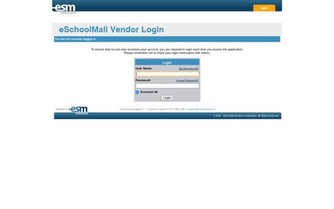 eSchoolMall Vendor Login | esm solutions