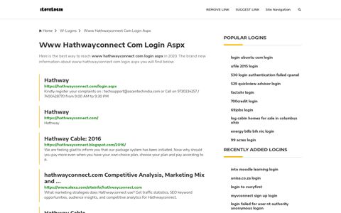 Www Hathwayconnect Com Login Aspx ❤️ One Click Access