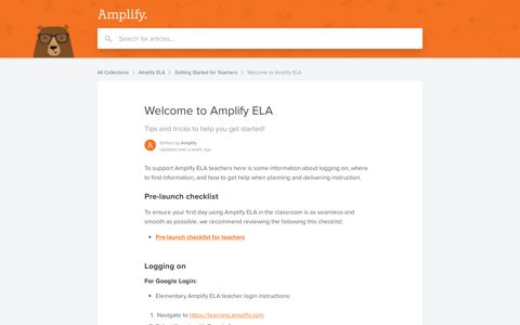 Welcome to Amplify ELA | Amplify Help Center