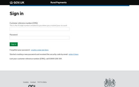 sign-in page - Rural Payments service - Gov.uk