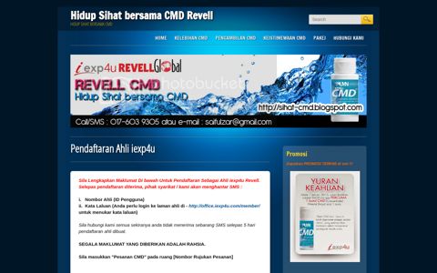 Pendaftaran Ahli iexp4u - Hidup Sihat bersama CMD Revell