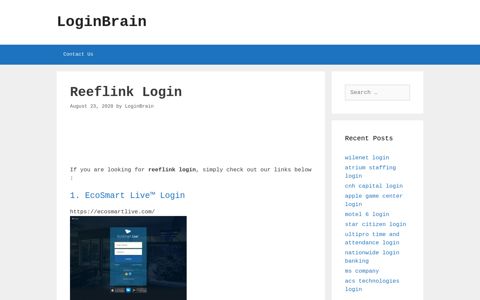 Reeflink - Ecosmart Live™ Login - LoginBrain