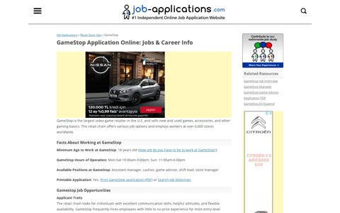 GameStop Application, Jobs & Careers Online
