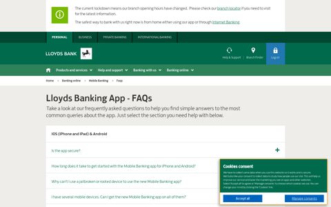 UK Mobile Banking - Mobile Banking FAQs - Lloyds Bank