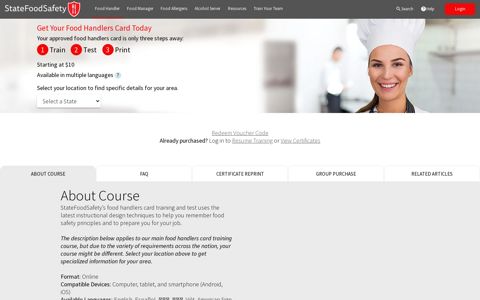 Food Handlers Card Online Training & Test | StateFoodSafety