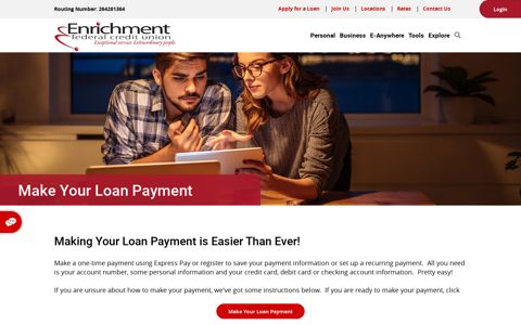 Make Your Loan Payment › Enrichment Federal Credit Union