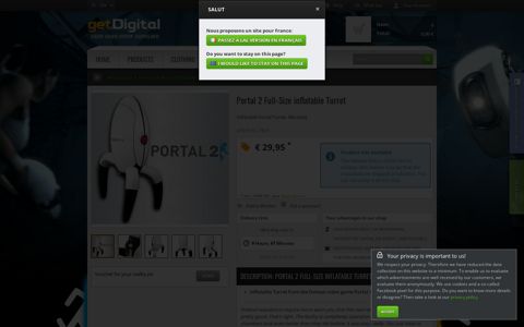Portal 2 Full-Size inflatable Turret | getDigital